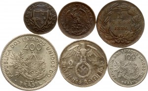 Schweiz Aargau 2 Rappen 1814 mit Münzen von verschiedenen Ländern Lot von 6 Münzen