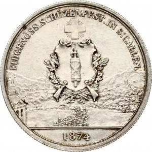 Suisse 5 Francs 1874 Festival de tir de St-Gall