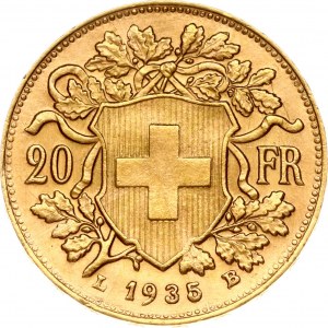 Switzerland 20 Francs 1935 LB Vreneli