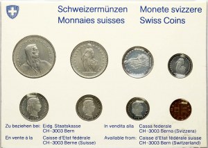 Švajčiarsko 1 Rappen - 5 frankov 1979 Sada 8 mincí