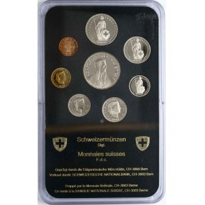 Switzerland 1 Rappen - 5 Francs 1990 Set of 8 Coins