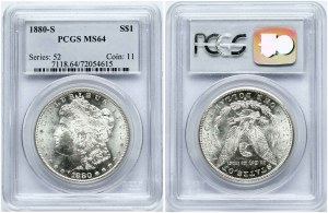 USA 1 Dollar 1880 S 'Morgan Dollar' PCGS MS 64