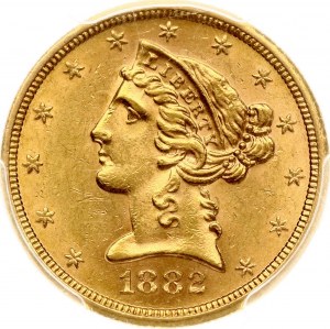 USA 5 Dollars 1882 S PCGS MS 62