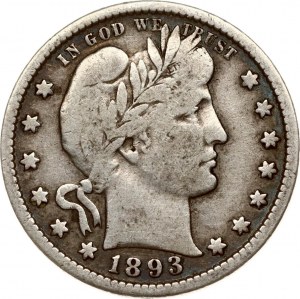 USA 1/4 Dollar 1893 'Barber Quarter'