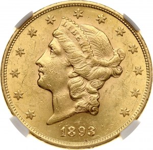 USA 20 Dollars 1893 S NGC MS 60