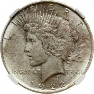 Americký dolar míru 1922 NGC MS 64