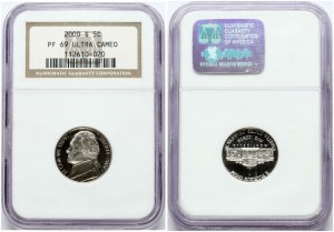 USA 5 centov Jefferson Nickel 2000 S NGC PF 69 ULTRA CAMEO
