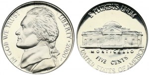 USA 5 centov Jefferson Nickel 2000 S NGC PF 69 ULTRA CAMEO