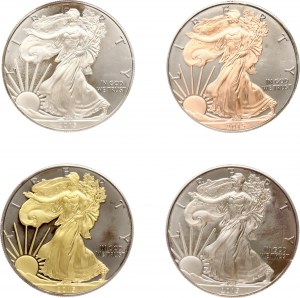 USA Dollar 2015 The Walking Liberty Bullion Prestige Set Lot of 4 coins