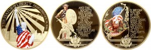 USA Medaile Swarovski 2016 Sada 3 ks