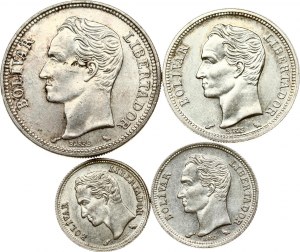 Venezuela 25 centímos - 2 bolívary 1960 a 1965 Lot of 4 coins