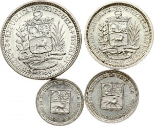 Venezuela 25 Centimos - 2 Bolivares 1960 & 1965 Lotto di 4 monete