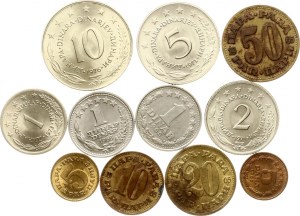 Juhoslávia 5 Para - 10 Dinara 1965-1976 Lot of 11 coins