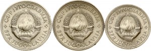 Jugoslawien 2 - 5 Dinara 1970-1975 Lot von 3 Münzen