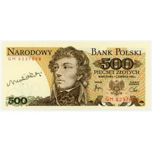 PRL, 500 złotych 1982 GM - z autografem Heidricha (1)