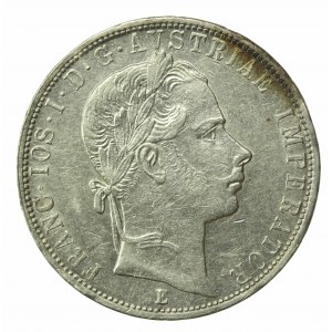 Austria, Franciszek Józef I, 1 Floren 1860 E, Karlsburg. Rzadsze (691)