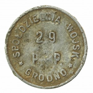 Grodno, 29 Pułk Artylerii Polowej, 1 złoty. Kontrmarka 1929. Rzadkie (699)