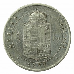 Węgry, Franciszek Józef, 1 forint 1877, Kremnica (509)