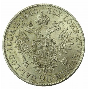Austria, Ferdynand I, 20 krajcarów 1848 A, Wiedeń (514)