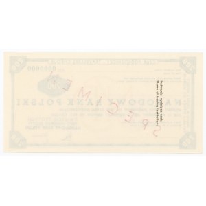 Czek podróżniczy NBP na 200 zł - SPECIMEN ser. AN 0000000 (53)