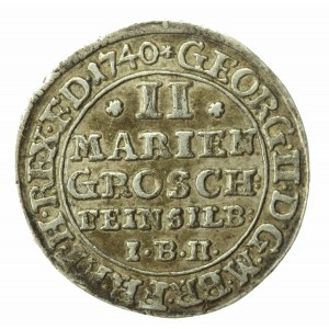 Německo, vévodství Brunšvik-Lüneburg-Calenberg-Hanower, Jiří II, 2 Mariengroschen 1740 IBH (836)