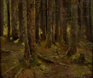 Piotr Stachiewicz (1858 Nowosiółki/Podole - 1938 Kraków), W lesie - Balladyna, k.XIX w.?