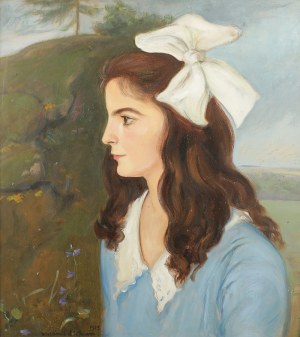 Wlastimil Hofman (1881 Praga - 1970 Szklarska Poręba), Portret dziewczynki, 1935 r.