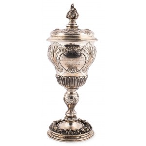 Puchar okolicznościowy z nakrywą, neobarokowy, Niemcy, ok 1860 r.
