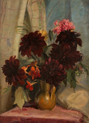 Adam Królikowski (1903-1988)	Kwiaty w wazonie, 1947 r.