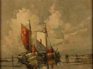 Rudolf Priebe (1889 - 1956 Rudolfstadt), Dwie łodzie na brzegu
