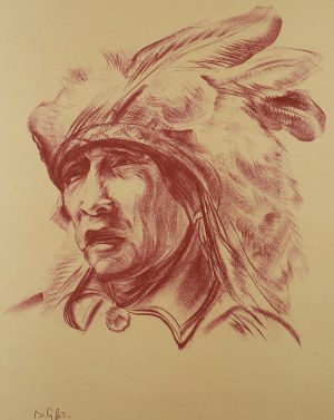 Bolesław Cybis (1895-1957), Comanche z teki Folio One of American Indian