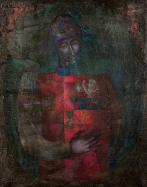 Tadeusz Wroński (1924 - 1998) - Autoportret z tekstem, 1973 r.