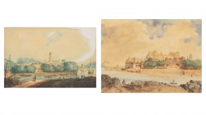 Kwiatkowski Teofil (1809 - 1891), Widok na Awinion, Pałac Papieży i most Saint-Bénézet, 2 poł. XIX w. / Widok na opactwo, 2 poł. XIX w.