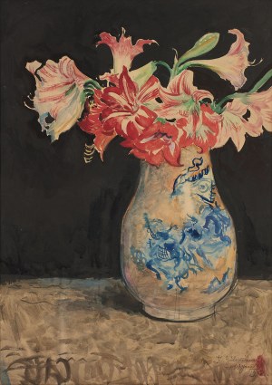 Wyczółkowski Leon (1852 - 1936), Kwiaty w wazonie, 1912