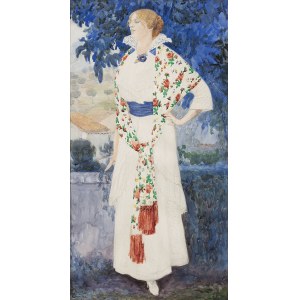 Okuń Edward (1872 - 1945), Porträt der Frau des Künstlers, 1916