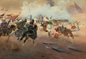 Kossak Jerzy (1886 - 1955), The Battle of the Pyramids in 1798, 1927