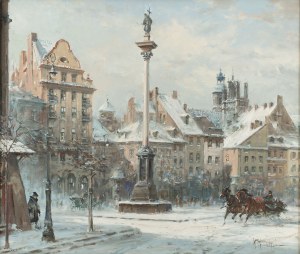 Chmieliński Władysław (1911 - 1979), Widok na Kolumnę Zygmunta w Warszawie