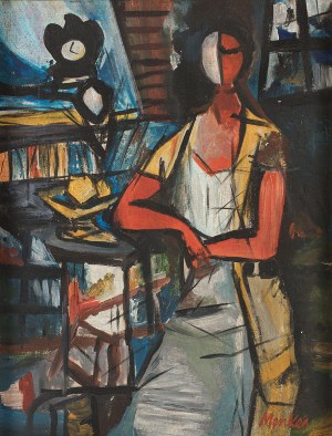 Menkes Zygmunt (1896 - 1986), Porträt im Innenraum