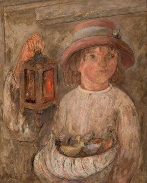 Makowski Tadeusz (1882 -1932), Dziewczynka z pisklętami, ok. 1923-27