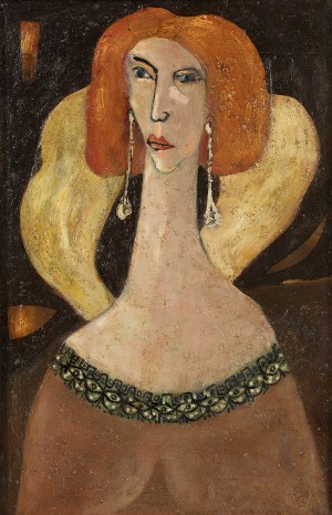 Płóciennik Henryk (1933-2020), Portrét ženy, 50. léta 20. století.