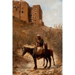 Jacek Malczewski (1854 Radom - 1929 Kraków), Krajobraz z jeźdźcem na koniu (Widok na teatr rzymski w Aspendos), po/lub 1884