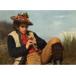 Tadeusz Ajdukiewicz (1852 Wieliczka (lub Bochnia 1853) - 1916 Kraków), Chłopiec grający na flecie, 1875