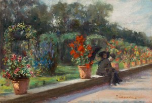 Władysław Podkowiński (1866 Warsaw - 1895 Warsaw), Rest in the Garden, ca. 1891-94