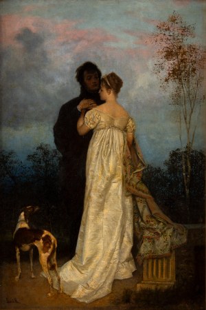 Tomasz Łosik (1848 Bochnia - 1896 Bochnia), Farewell to Adam Mickiewicz with Maryla Wereszczakówna, 1876