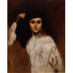 Nikodem Sylwanowicz (1834 Cyncewicze koło Wilejki - 1919 Cyncewicze koło Wilejki), Portret młodej kobiety