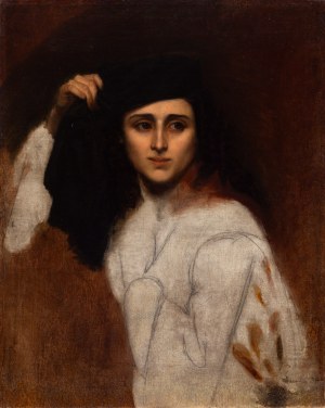 Nikodem Sylwanowicz (1834 Cyncewicze koło Wilejki - 1919 Cyncewicze koło Wilejki), Portret młodej kobiety