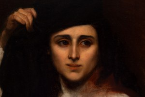Nikodem Sylwanowicz (1834 Cyncewicze koło Wilejki - 1919 Cyncewicze koło Wilejki), Portret młodej kobiety