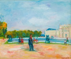 Jakub Zucker (1900 Radom - 1981 New York), Walking in Versailles, circa 1950