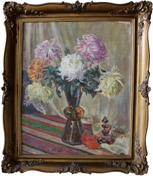 Ignacy Pienkowski, Chrysanthemums in a Vase