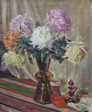 Ignacy Pienkowski, Chrysanthemums in a Vase